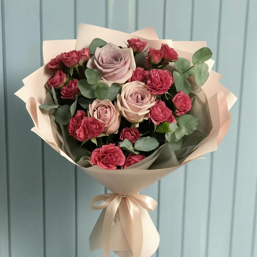 Букет цветов из: Гвоздики и Розы в Каменномостский