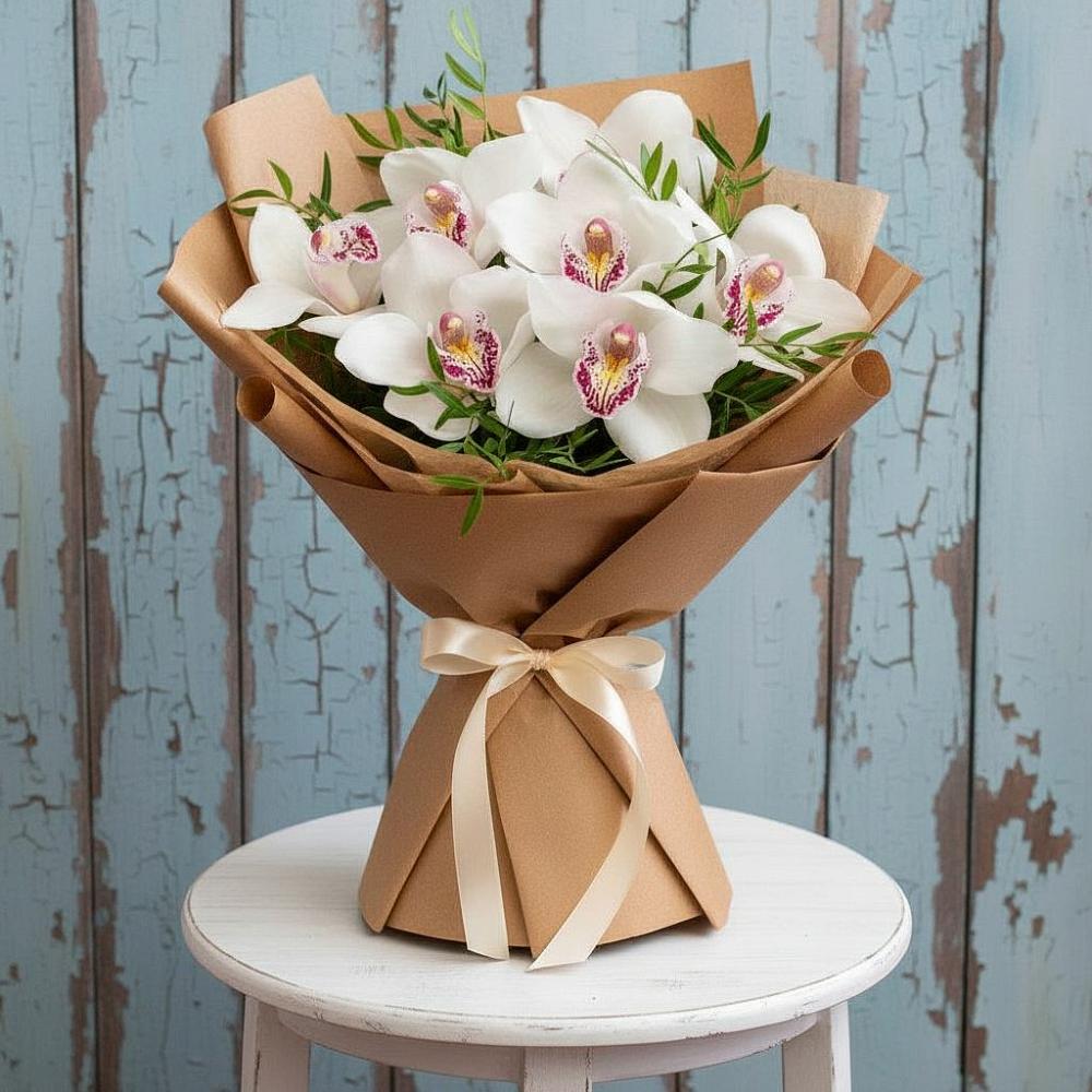 Букет цветов из: Орхидеи и Розы в Каменномостский