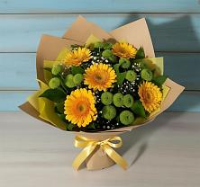 Букет цветов из:  Герберы и Хризантемы в Каменномостский