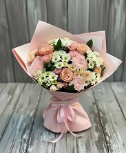 Букет цветов из:  Гвоздики, Розы и Хризантемы в Каменномостский