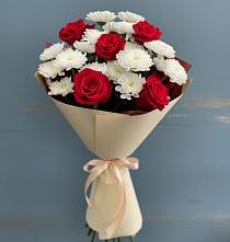 Букет цветов из:  Розы и Хризантемы в Каменномостский
