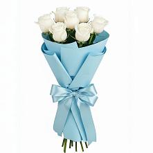 Букет 7 белых роз Проуд в Каменномостский