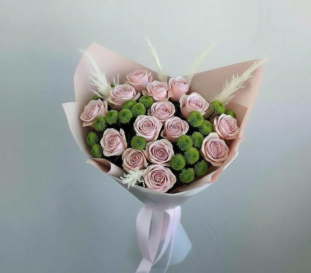 Букет цветов из: Розы и Хризантемы в Каменномостский