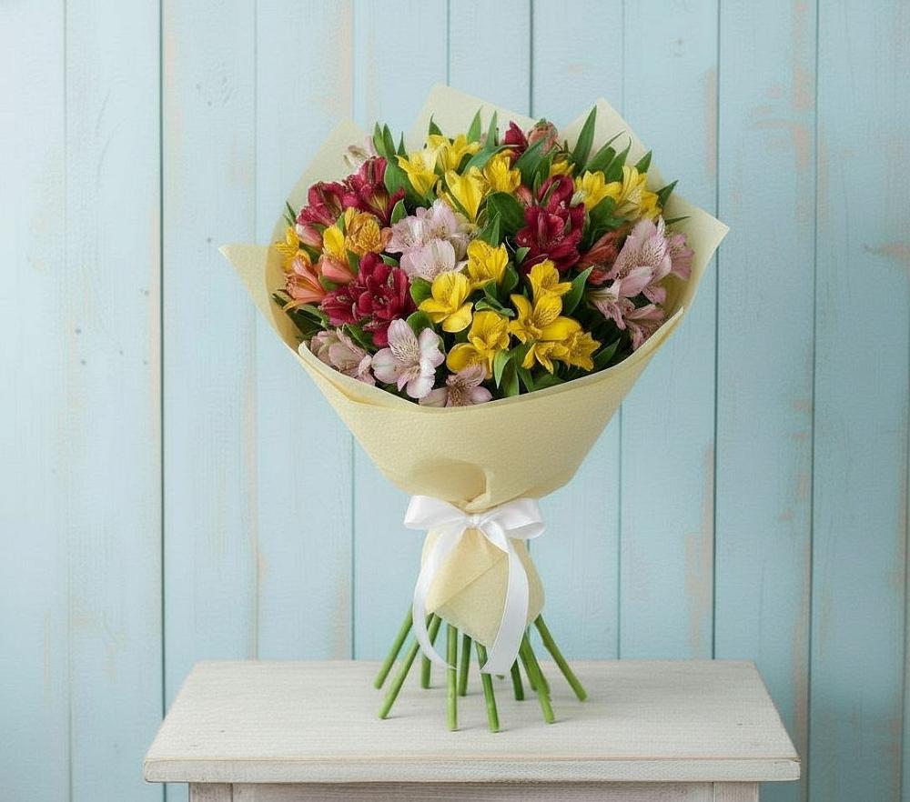 Букет цветов из: Альстромерии в Каменномостский