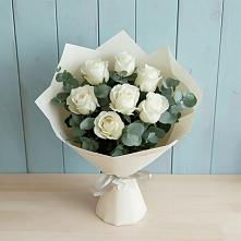 Букет Белые розы в Эвкалипте #REPLACE_PRED# Каменномостский