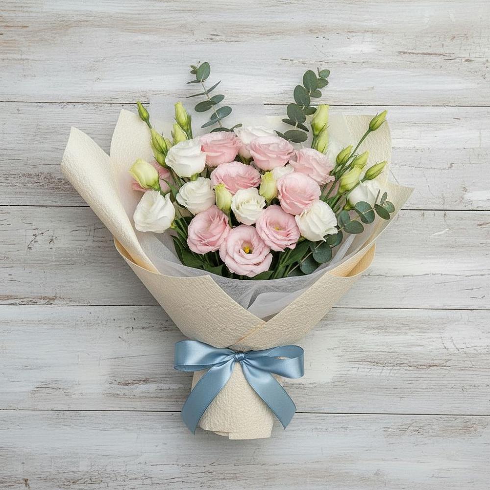 Букет цветов из: Лизиантусы в Каменномостский